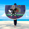 New Zealand Warriors Beach Blanket - Australia Ugly Xmas With Aboriginal Patterns For Die Hard Fans