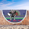 New Zealand Warriors Beach Blanket - Australia Ugly Xmas With Aboriginal Patterns For Die Hard Fans