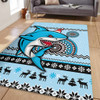 Cronulla-Sutherland Sharks Area Rug - Australia Ugly Xmas With Aboriginal Patterns For Die Hard Fans