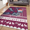 Manly Warringah Sea Eagles Area Rug - Australia Ugly Xmas With Aboriginal Patterns For Die Hard Fans