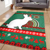 South Sydney Rabbitohs Area Rug - Australia Ugly Xmas With Aboriginal Patterns For Die Hard Fans