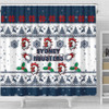 Sydney Roosters Christmas Shower Curtain - Sydney Roosters Special Ugly Christmas Shower Curtain