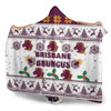 Brisbane Broncos Christmas Hooded Blanket - Brisbane Broncos Special Ugly Christmas Hooded Blanket