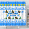 Gold Coast Titans Christmas Shower Curtain - Gold Coast Titans Special Ugly Christmas Shower Curtain