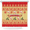 Redcliffe Dolphins Christmas Shower Curtain - Redcliffe Dolphins Dolphins Special Ugly Christmas Shower Curtain