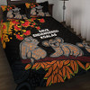 Australia Koala Quilt Bed Set - Aboriginal Save Endangered Koalas Red Bottle Brush Flower Quilt Bed Set