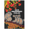 Australia Koala Area Rug - Aboriginal Save Endangered Koalas Red Bottle Brush Flower Area Rug