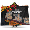 Australia Koala Hooded Blanket - Aboriginal Save Endangered Koalas Red Bottle Brush Flower Hooded Blanket