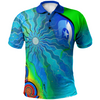 (Blue Collar) Australia Polo Shirt - Torres Strait Islanders Flag with Torres Strait Islands Inspired Patterns Shirt