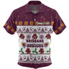 Brisbane Broncos Christmas Custom Hawaiian Shirt - Special Ugly Christmas Hawaiian Shirt