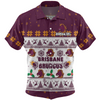 Brisbane Broncos Christmas Custom Hawaiian Shirt - Special Ugly Christmas Hawaiian Shirt