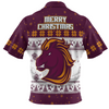 Brisbane Broncos Christmas Custom Hawaiian Shirt - Special Ugly Christmas Hawaiian Shirt