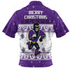 Melbourne Storm Christmas Custom Hawaiian Shirt - Special Ugly Christmas Hawaiian Shirt