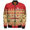 Redcliffe Dolphins Christmas Custom Bomber Jacket - Special Ugly Christmas Bomber Jacket