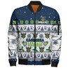 Canberra Raiders Christmas Custom Bomber Jacket - Special Ugly Christmas Bomber Jacket