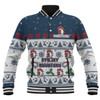 Sydney Roosters Christmas Custom Baseball Jacket - Special Ugly Christmas Baseball Jacket