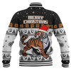 Wests Tigers Christmas Custom Baseball Jacket - Special Ugly Christmas Baseball Jacket