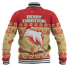 Redcliffe Dolphins Christmas Custom Baseball Jacket - Special Ugly Christmas Baseball Jacket