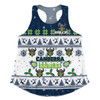 Canberra Raiders Christmas Custom Women Racerback Singlet - Special Ugly Christmas Women Racerback Singlet