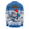 Canterbury-Bankstown Bulldogs Christmas Custom Long Sleeve T-Shirt - Special Ugly Christmas Long Sleeve T-Shirt