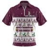 Manly Warringah Sea Eagles Christmas Custom Zip Polo Shirt - Special Ugly Christmas Zip Polo Shirt