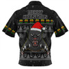 Penrith Panthers Christmas Custom Zip Polo Shirt - Special Ugly Christmas Zip Polo Shirt