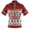 St. George Illawarra Dragons Christmas Custom Zip Polo Shirt - Special Ugly Christmas Zip Polo Shirt