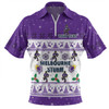 Melbourne Storm Christmas Custom Zip Polo Shirt - Special Ugly Christmas Zip Polo Shirt