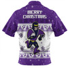 Melbourne Storm Christmas Custom Zip Polo Shirt - Special Ugly Christmas Zip Polo Shirt