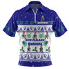 New Zealand Warriors Christmas Custom Zip Polo Shirt - Special Ugly Christmas Zip Polo Shirt