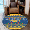 Parramatta Eels Christmas Round Rug - Special Ugly Christmas Round Rug