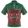 South Sydney Rabbitohs Custom Zip Polo Shirt - Special Ugly Christmas Zip Polo Shirt