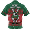 South Sydney Rabbitohs Custom Zip Polo Shirt - Special Ugly Christmas Zip Polo Shirt