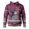 Manly Warringah Sea Eagles Christmas Custom Hoodie - Ugly Xmas And Aboriginal Patterns For Die Hard Fan Hoodie