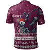 Manly Warringah Sea Eagles Christmas Custom Polo Shirt - Ugly Xmas And Aboriginal Patterns For Die Hard Fan Polo Shirt