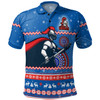 Newcastle Knights Christmas Custom Polo Shirt - Ugly Xmas And Aboriginal Patterns For Die Hard Fan Polo Shirt