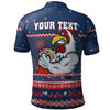 Sydney Roosters Christmas Custom Polo Shirt - Ugly Xmas And Aboriginal Patterns For Die Hard Fan Polo Shirt