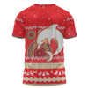 Redcliffe Dolphins Christmas Custom T-shirt - Ugly Xmas And Aboriginal Patterns For Die Hard Fan T-shirt