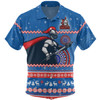 Newcastle Knights Christmas Custom Hawaiian Shirt - Ugly Xmas And Aboriginal Patterns For Die Hard Fan Hawaiian Shirt