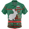 South Sydney Rabbitohs Custom Hawaiian Shirt - Ugly Xmas And Aboriginal Patterns For Die Hard Fan Hawaiian Shirt