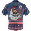 Sydney Roosters Christmas Custom Hawaiian Shirt - Ugly Xmas And Aboriginal Patterns For Die Hard Fan Hawaiian Shirt