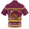 Brisbane Broncos Christmas Custom Hawaiian Shirt - Ugly Xmas And Aboriginal Patterns For Die Hard Fan Hawaiian Shirt