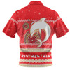 Redcliffe Dolphins Christmas Custom Hawaiian Shirt - Ugly Xmas And Aboriginal Patterns For Die Hard Fan Hawaiian Shirt