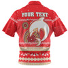 Redcliffe Dolphins Christmas Custom Hawaiian Shirt - Ugly Xmas And Aboriginal Patterns For Die Hard Fan Hawaiian Shirt