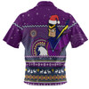 Melbourne Storm Christmas Custom Hawaiian Shirt - Ugly Xmas And Aboriginal Patterns For Die Hard Fan Hawaiian Shirt