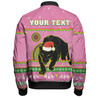 Penrith Panthers Christmas Custom Bomber Jacket - Ugly Xmas And Aboriginal Patterns For Die Hard Fan Bomber Jacket