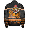 Wests Tigers Christmas Custom Bomber Jacket - Ugly Xmas And Aboriginal Patterns For Die Hard Fan Bomber Jacket