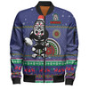 New Zealand Warriors Christmas Custom Bomber Jacket - Ugly Xmas And Aboriginal Patterns For Die Hard Fan Bomber Jacket