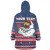 Sydney Roosters Christmas Custom Snug Hoodie - Ugly Xmas And Aboriginal Patterns For Die Hard Fan Snug Hoodie