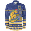 Parramatta Eels Christmas Custom Long Sleeve Shirt - Ugly Xmas And Aboriginal Patterns For Die Hard Fan Long Sleeve Shirt